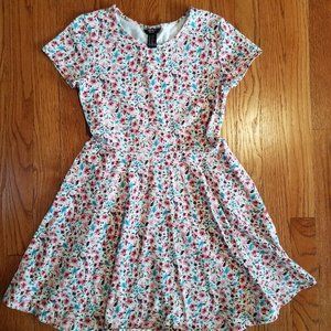 Forever 21 Girls Ditsy Floral Dress 95% cotton 5% spandex jersey sz 13 14
